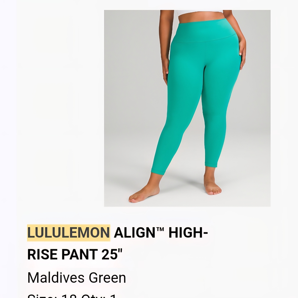 Lululemon Align High-Rise Pant 25" in Maldives Green